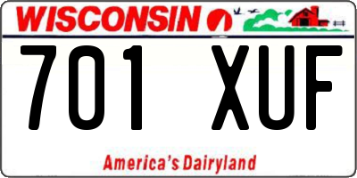 WI license plate 701XUF