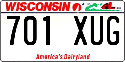 WI license plate 701XUG