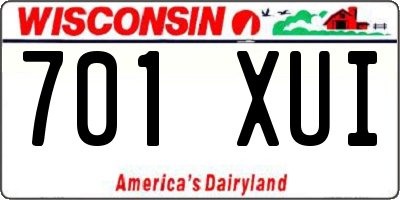 WI license plate 701XUI