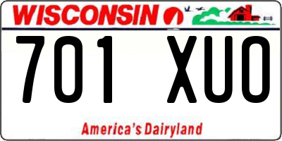 WI license plate 701XUO