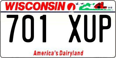 WI license plate 701XUP
