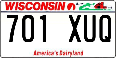 WI license plate 701XUQ