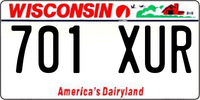 WI license plate 701XUR
