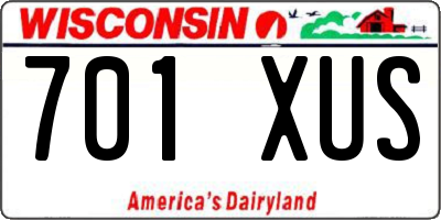 WI license plate 701XUS