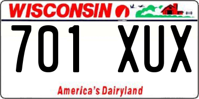 WI license plate 701XUX