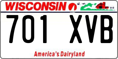 WI license plate 701XVB