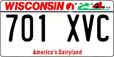 WI license plate 701XVC