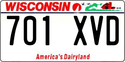 WI license plate 701XVD