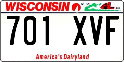 WI license plate 701XVF