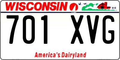 WI license plate 701XVG