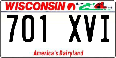 WI license plate 701XVI