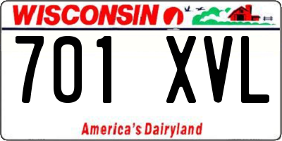 WI license plate 701XVL