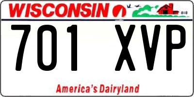 WI license plate 701XVP