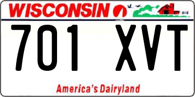 WI license plate 701XVT