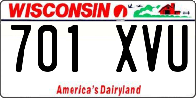 WI license plate 701XVU