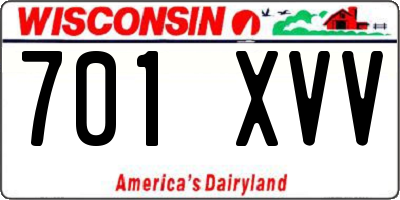 WI license plate 701XVV