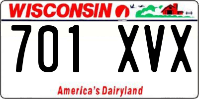 WI license plate 701XVX