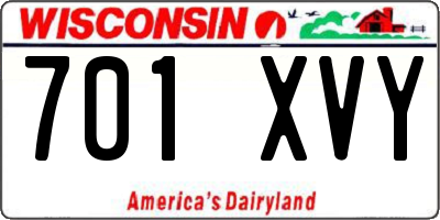 WI license plate 701XVY
