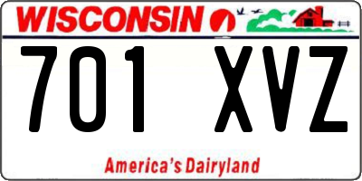 WI license plate 701XVZ