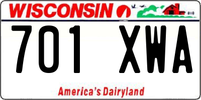 WI license plate 701XWA