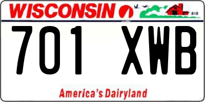 WI license plate 701XWB