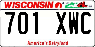WI license plate 701XWC