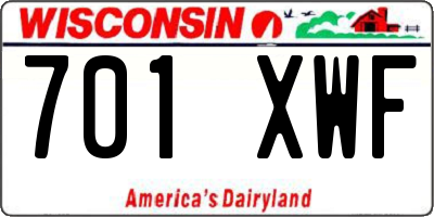 WI license plate 701XWF