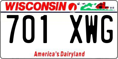 WI license plate 701XWG