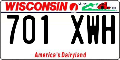 WI license plate 701XWH