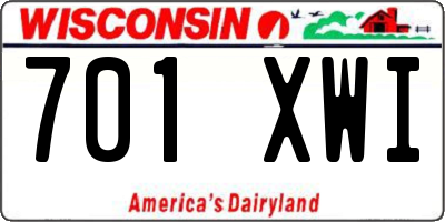 WI license plate 701XWI
