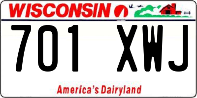 WI license plate 701XWJ