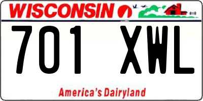 WI license plate 701XWL