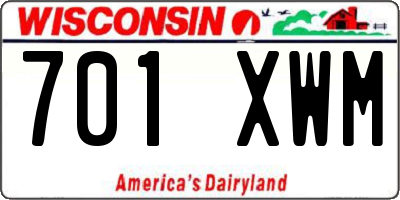 WI license plate 701XWM