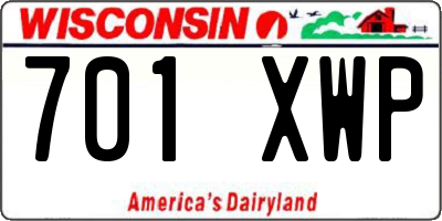 WI license plate 701XWP