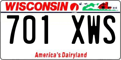 WI license plate 701XWS