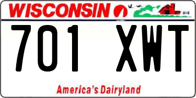 WI license plate 701XWT