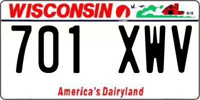 WI license plate 701XWV