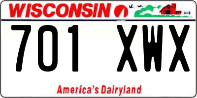 WI license plate 701XWX