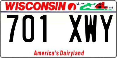 WI license plate 701XWY