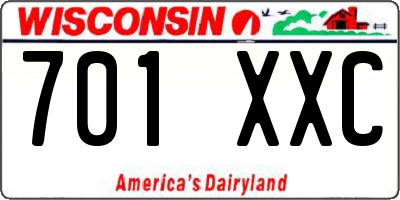 WI license plate 701XXC