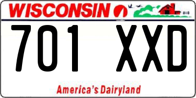 WI license plate 701XXD