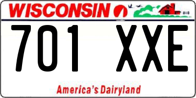 WI license plate 701XXE