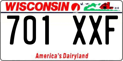 WI license plate 701XXF