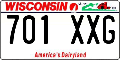 WI license plate 701XXG