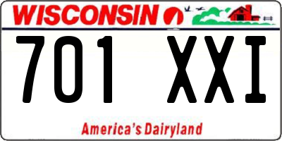 WI license plate 701XXI
