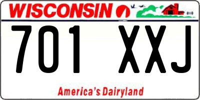 WI license plate 701XXJ