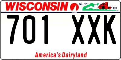 WI license plate 701XXK