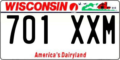 WI license plate 701XXM