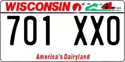 WI license plate 701XXO
