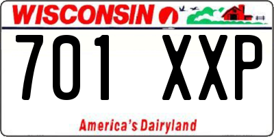 WI license plate 701XXP